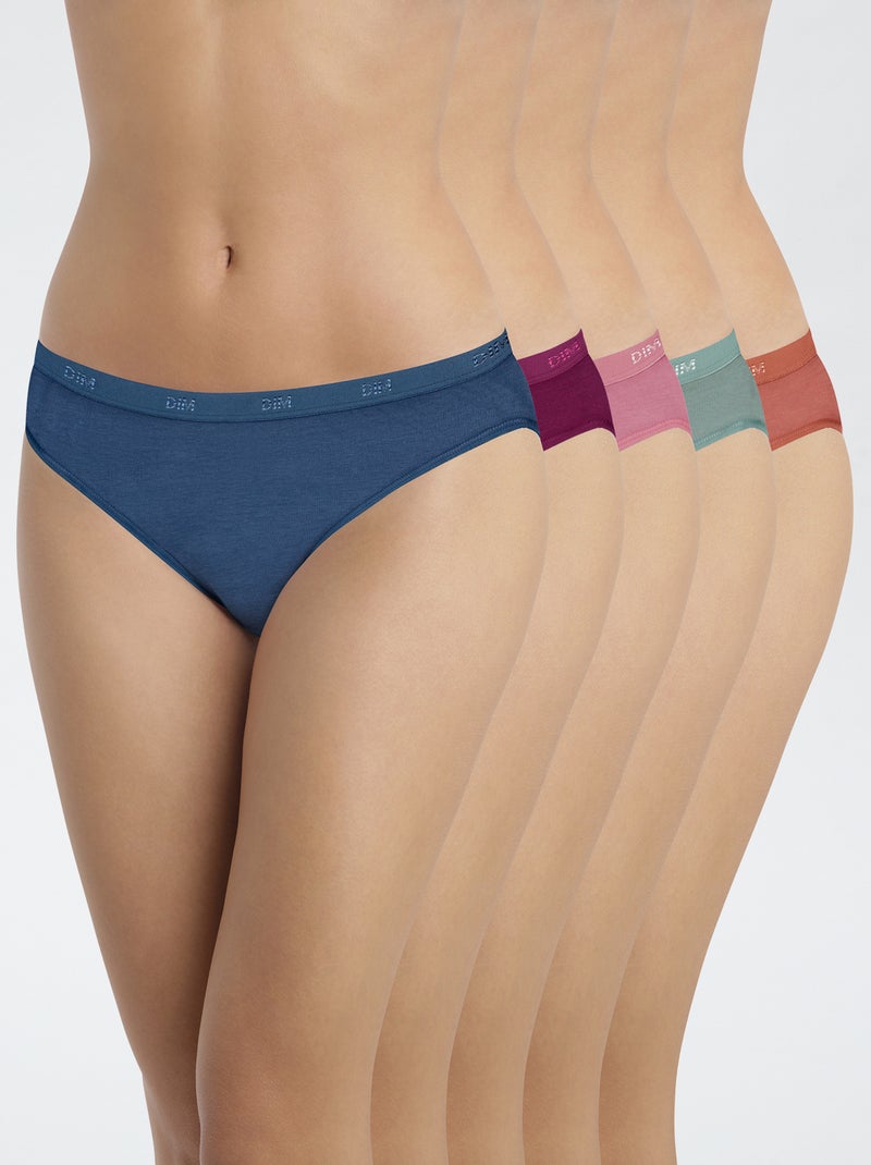 Set van 5 katoenen slips 'DIM' Rose - Kiabi