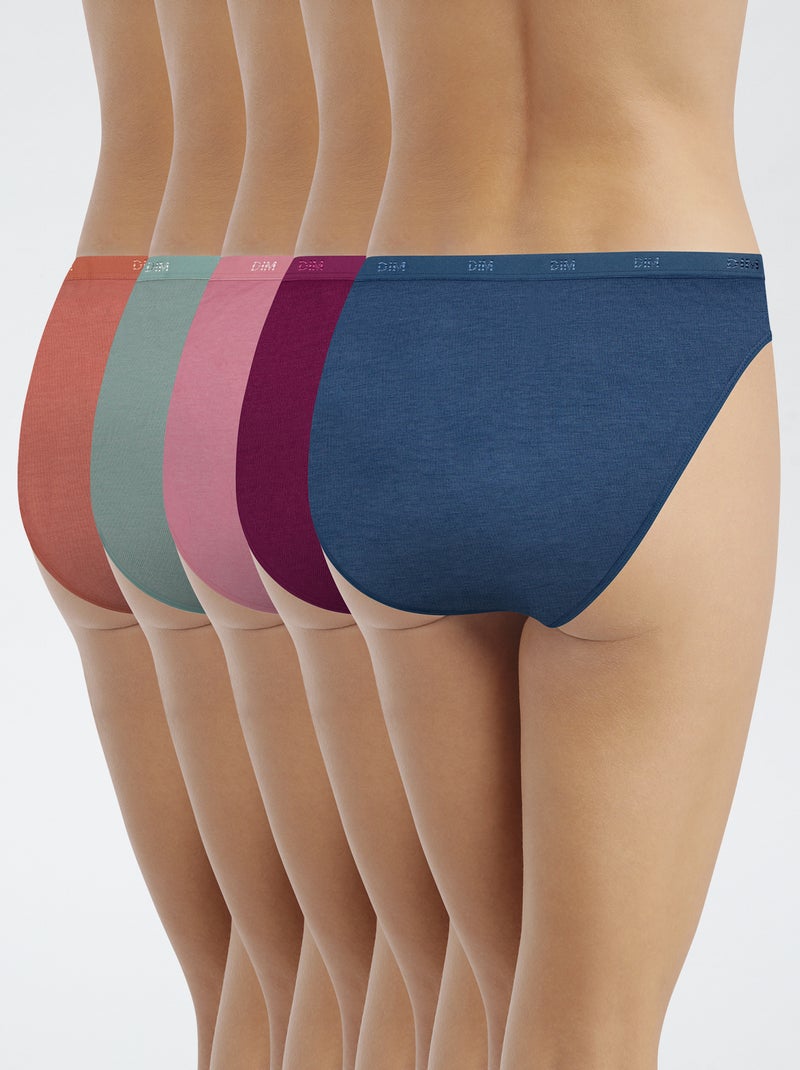 Set van 5 katoenen slips 'DIM' Rose - Kiabi