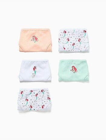 Set van 5 katoenen slips met de kleine zeemeermin