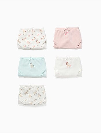 Set van 5 katoenen slips met eenhoorns