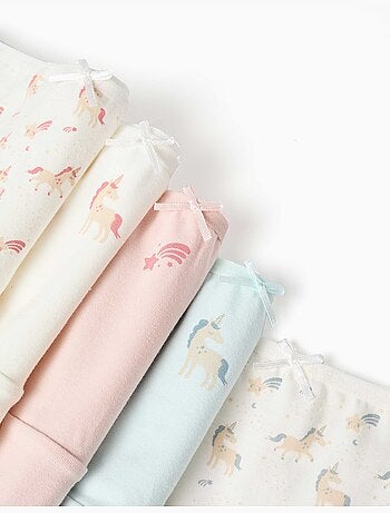 Set van 5 katoenen slips met eenhoorns