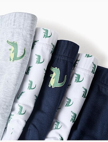 Set van 5 katoenen slips met krokodilprints