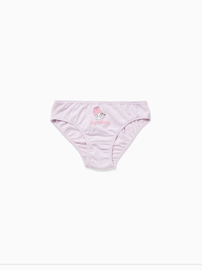 Set van 5 katoenen slips met Kuromi-prints Rozegrijs - Kiabi