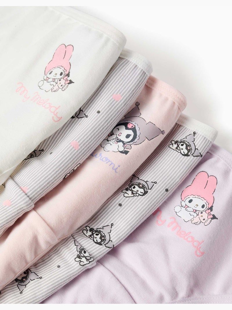 Set van 5 katoenen slips met Kuromi-prints Rozegrijs - Kiabi