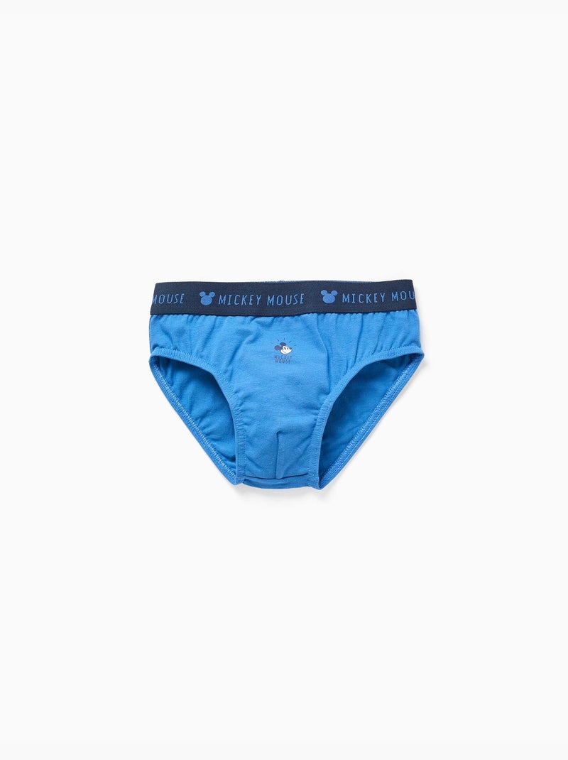 Set van 5 katoenen slips met mickey-prints Wit Blauw Grijs - Kiabi