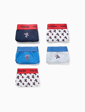 Set van 5 katoenen slips met spider-man prints