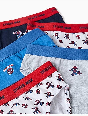 Set van 5 katoenen slips met spider-man prints