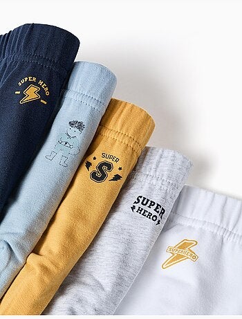Set van 5 katoenen slips met superheldenprints