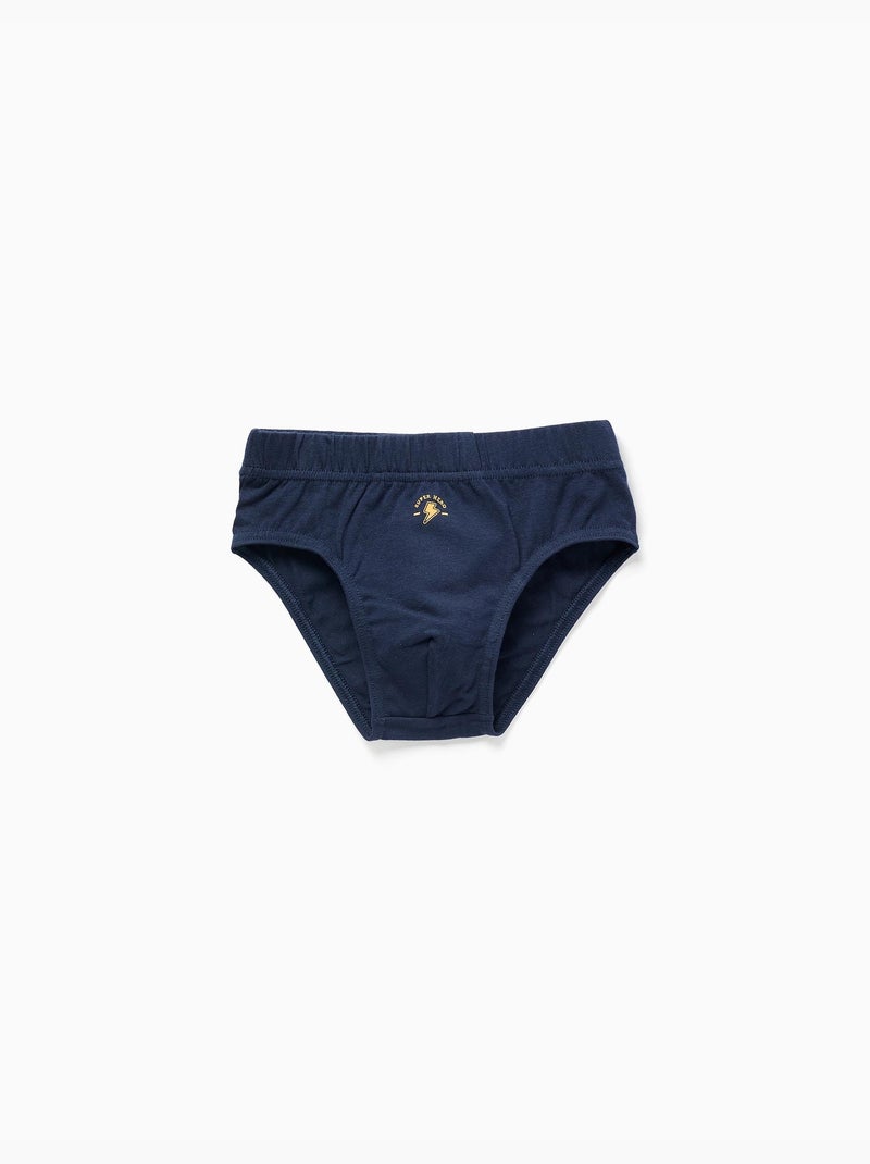 Set van 5 katoenen slips met superheldenprints Blauw Geel Wit - Kiabi