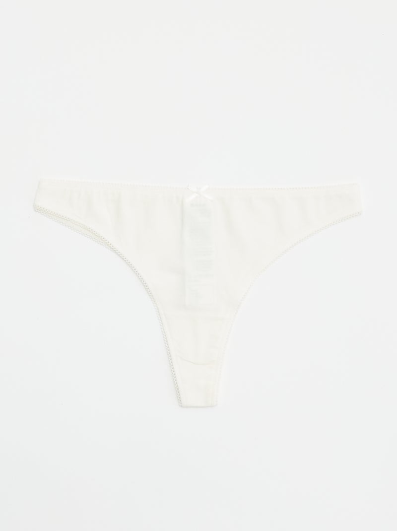 Set van 5 katoenen tanga's Biege - Kiabi