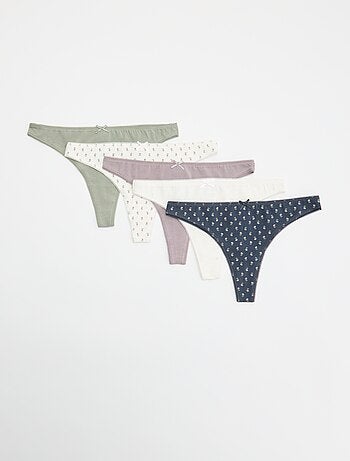 Set van 5 katoenen tanga's