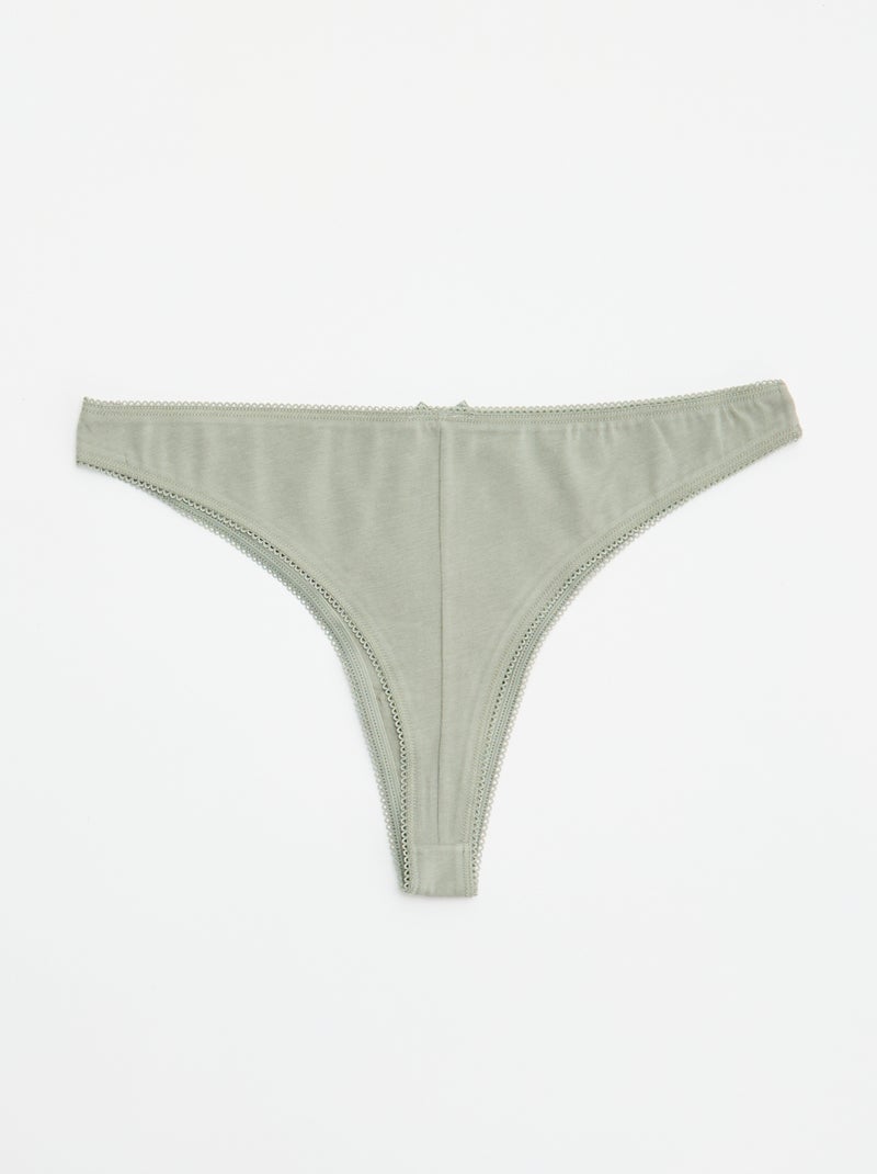 Set van 5 katoenen tanga's Blauw - Kiabi