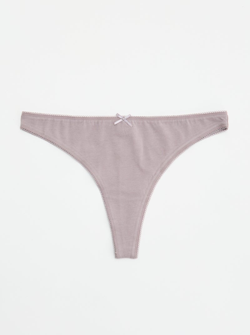 Set van 5 katoenen tanga's Blauw - Kiabi