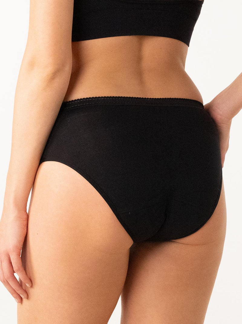 Set van 5 menstruatieslips dames athena Zwart - Kiabi