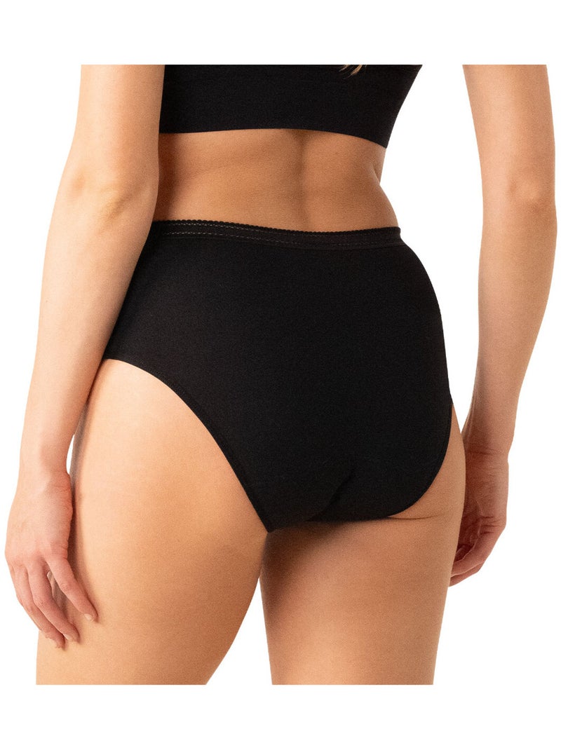 Set van 5 menstruatieslips met hoge taille dames athena Zwart - Kiabi