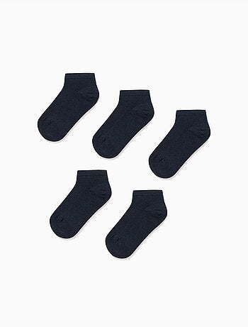 Set van 5 paar effen enkelsokken
