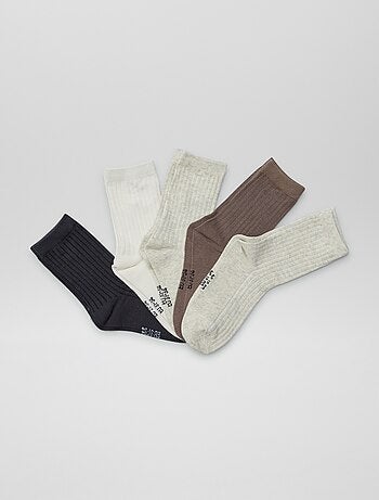Set van 5 paar effen sokken