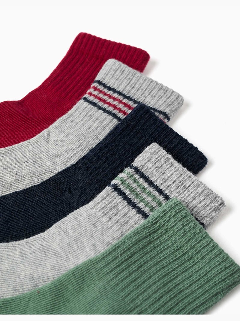 Set van 5 paar effen/gestreepte sokken Multicolor - Kiabi