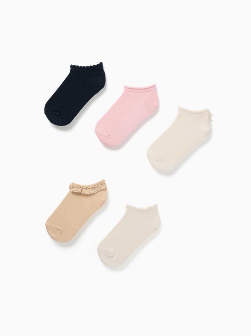 Set van 5 paar gemengde enkelsokken - Kiabi
