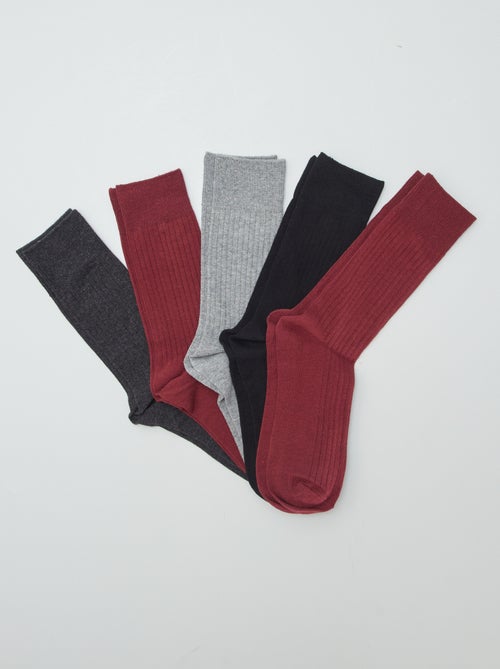 Set van 5 paar geribde sokken - Kiabi