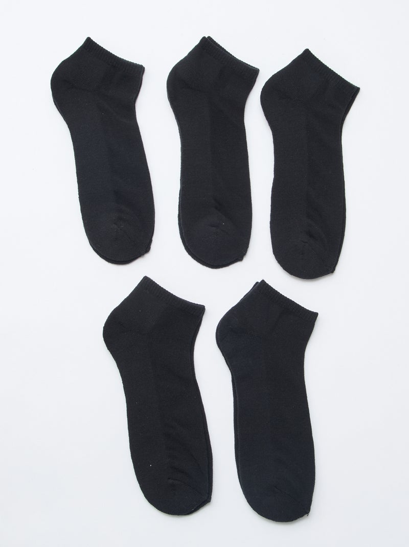 Set van 5 paar onzichtbare sokken ZWART - Kiabi