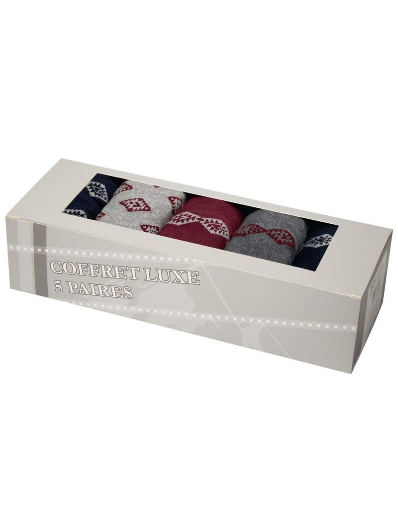 Set van 5 paar sokken  - atlas for men Blauw Rood Grijs - Kiabi