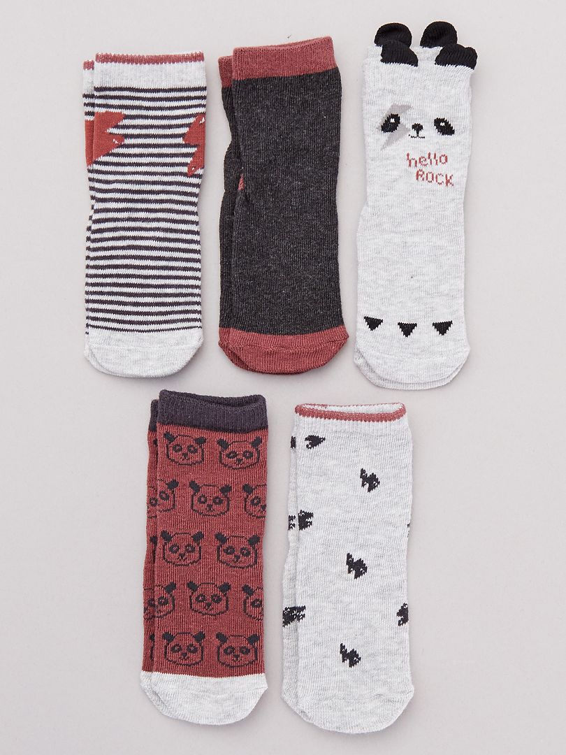 Set van 5 paar sokken GRIJS - Kiabi