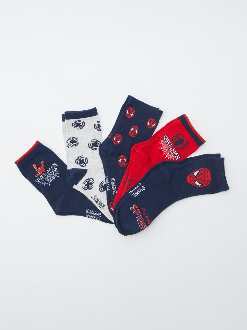 Set van 5 paar sokken 'Spider-Man' Blauw - Kiabi