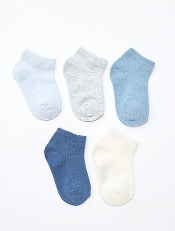 Set van 5 paar sokken van ribtricot