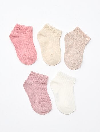 Set van 5 paar sokken van ribtricot