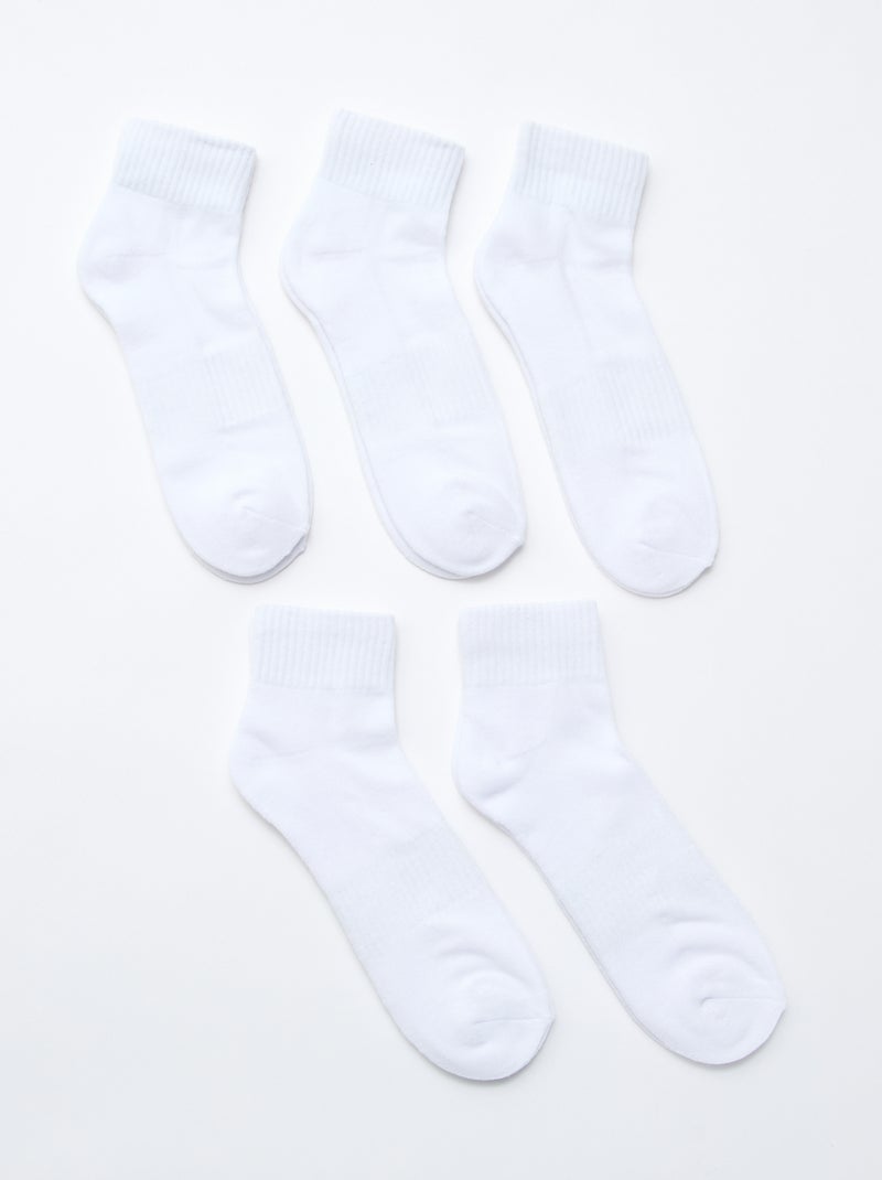 Set van 5 paar sportsokken Wit - Kiabi