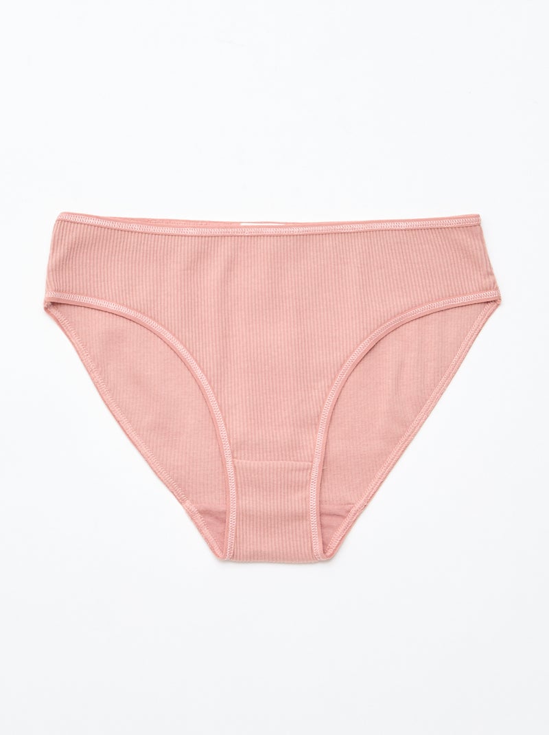 Set van 5 ribgebreide slips Rose - Kiabi