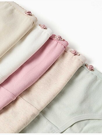 Set van 5 slipjes met decoratieve rozen