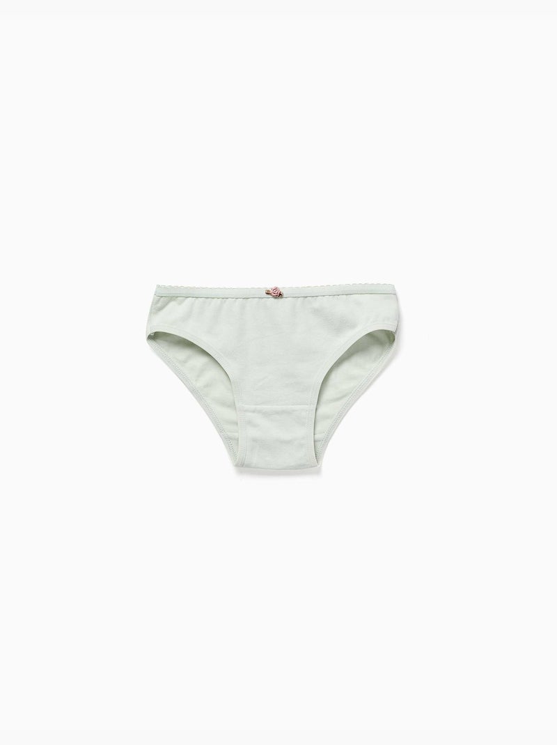 Set van 5 slipjes met decoratieve rozen Beige/Roze - Kiabi