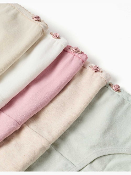 Set van 5 slipjes met decoratieve rozen - Kiabi