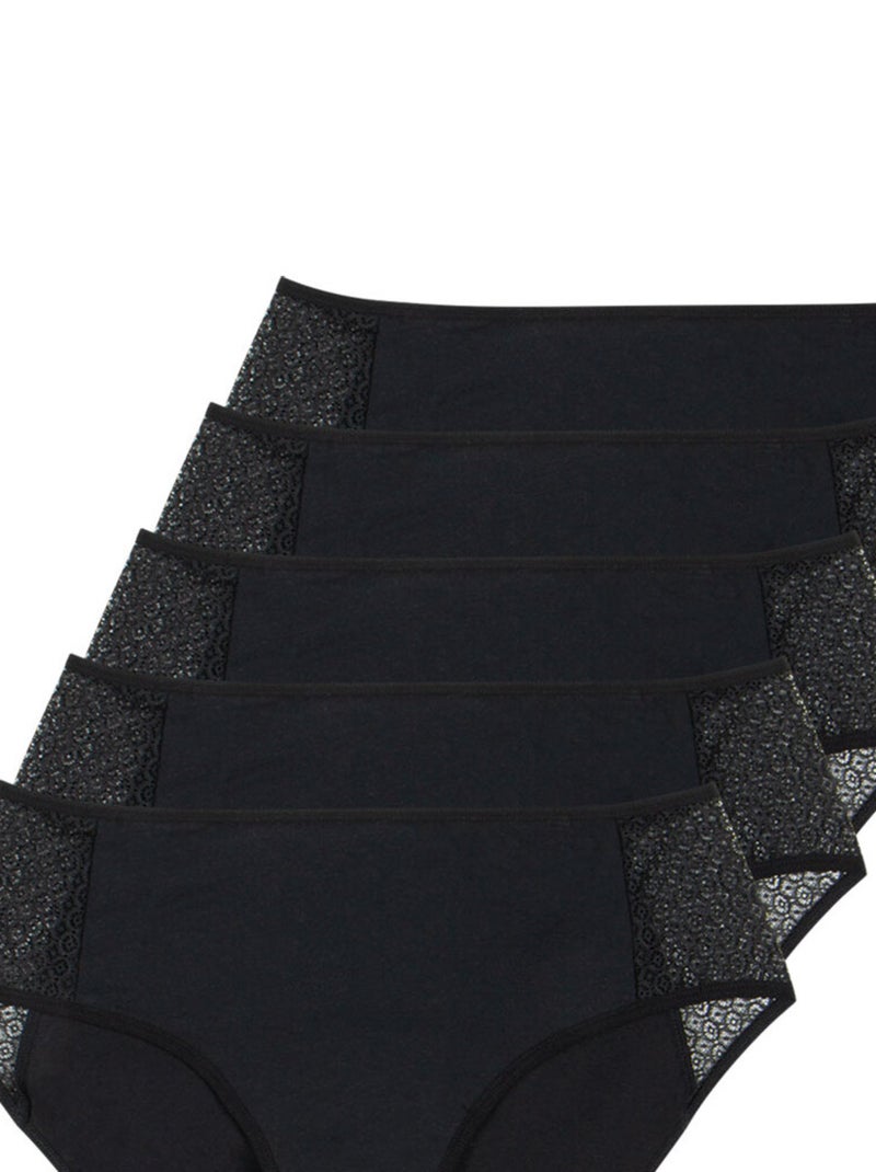 Set van 5 slips bij urineverlies athena Zwart - Kiabi