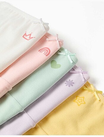 Set van 5 slips met prints en strikjes