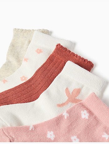 Set van 5 sokken met bloemenprints