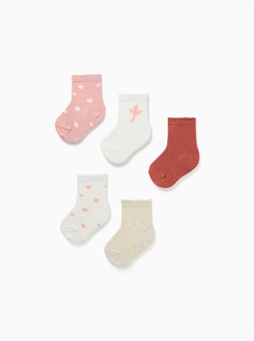 Set van 5 sokken met bloemenprints - Kiabi Set van 5 sokken met bloemenprints - Kiabi
