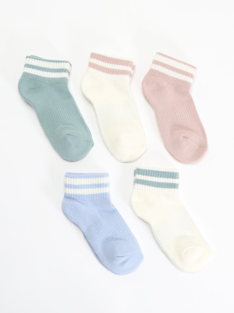 Set van 5 sportsokken Blauw - Kiabi