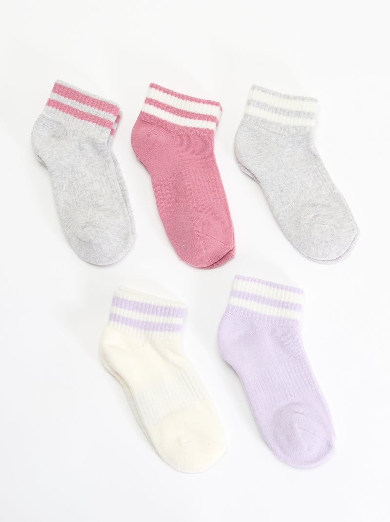 Set van 5 sportsokken Rose - Kiabi