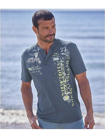 Set van 5 t-shirts met henley kraag oceanic - atlas for men