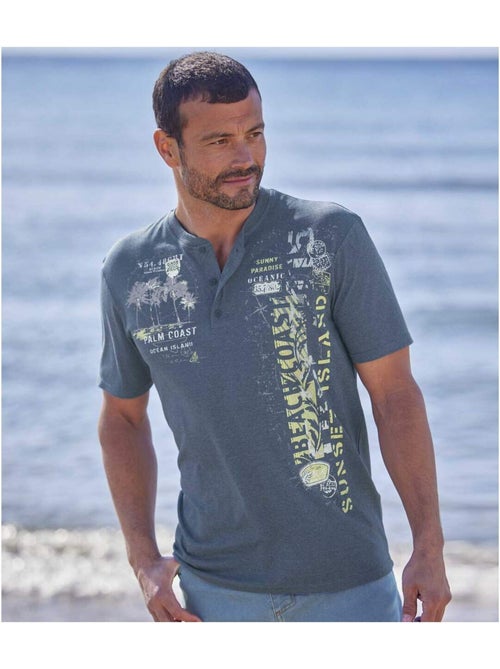 Set van 5 t-shirts met henley kraag oceanic - atlas for men - Kiabi Set van 5 t-shirts met henley kraag oceanic - atlas for men - Kiabi