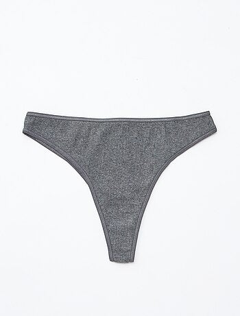 Set van 5 tanga's van ribtricot