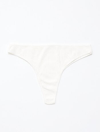 Set van 5 tanga's van ribtricot