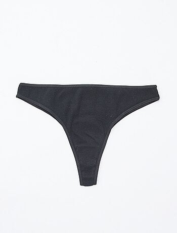 Set van 5 tanga's van ribtricot