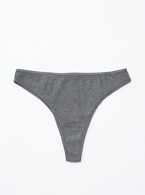 Set van 5 tanga's van ribtricot - Kiabi