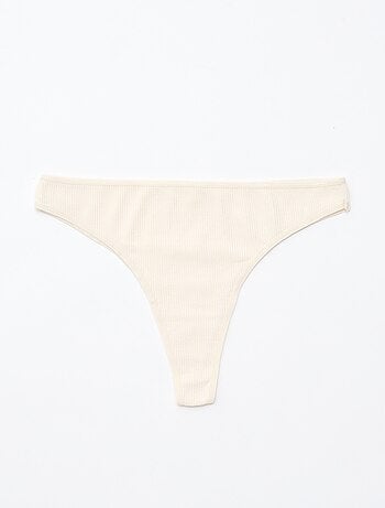 Set van 5 tanga's van ribtricot