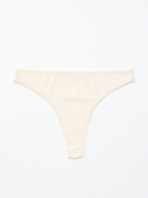 Set van 5 tanga's van ribtricot - Kiabi