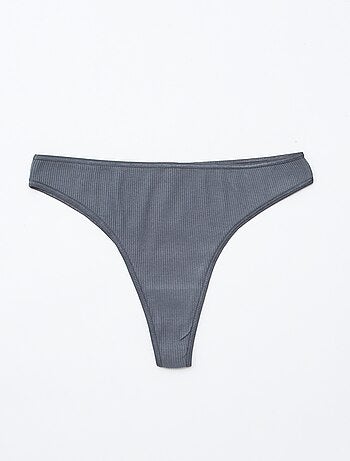 Set van 5 tanga's van ribtricot